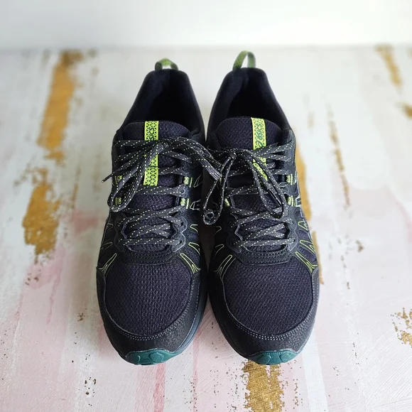 NWOT ASICS Men's Gel-Venture 7 MX Trail Running Black Green Shoes Size 11.5